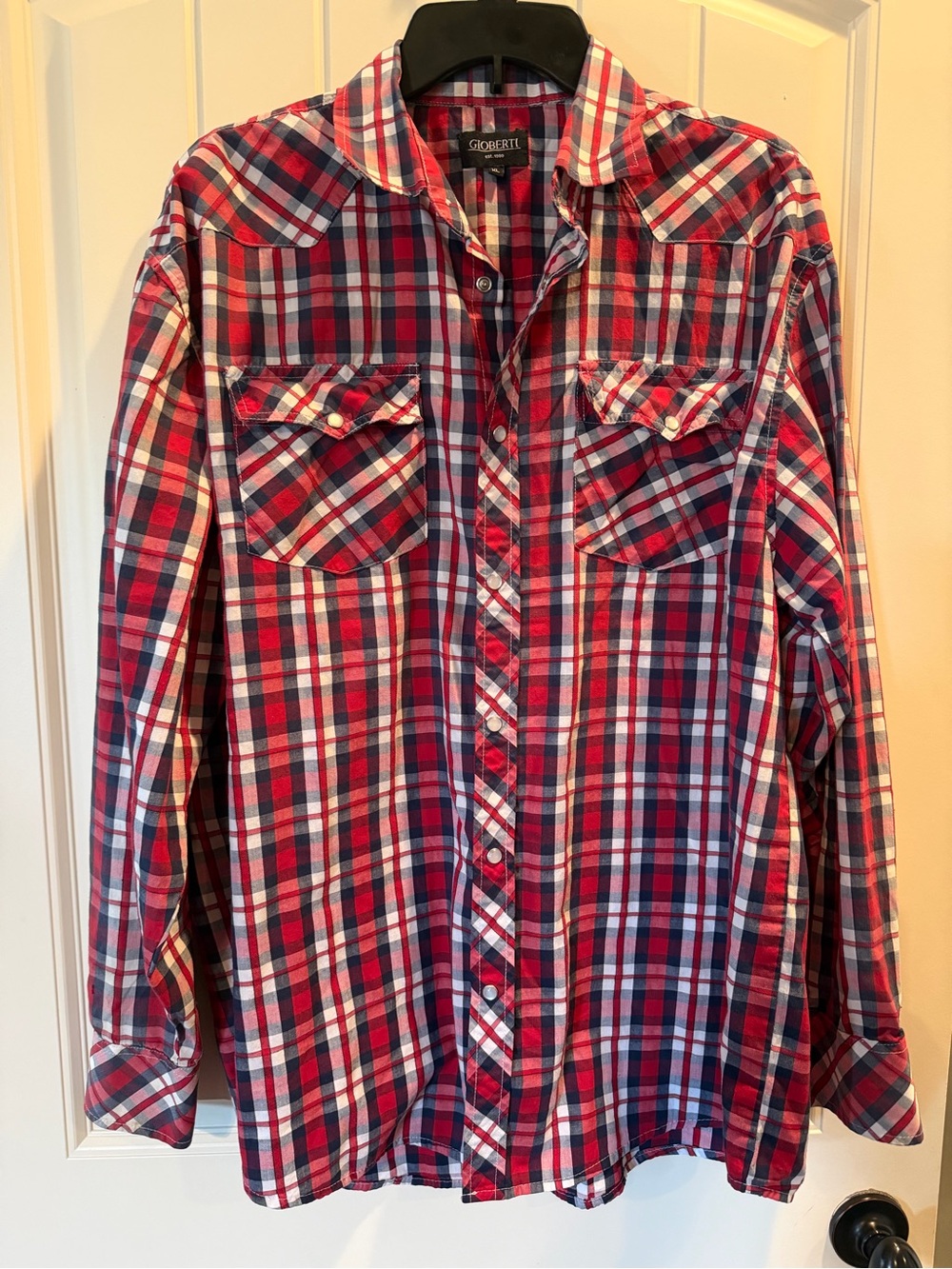 GIoberti Red Plaid Men's Button-Up Shirt XL